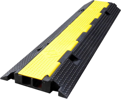 1 Pack Rubber Cable Ramp Hose Cable Protector Ramp 2 Channel 22000Lbs Load