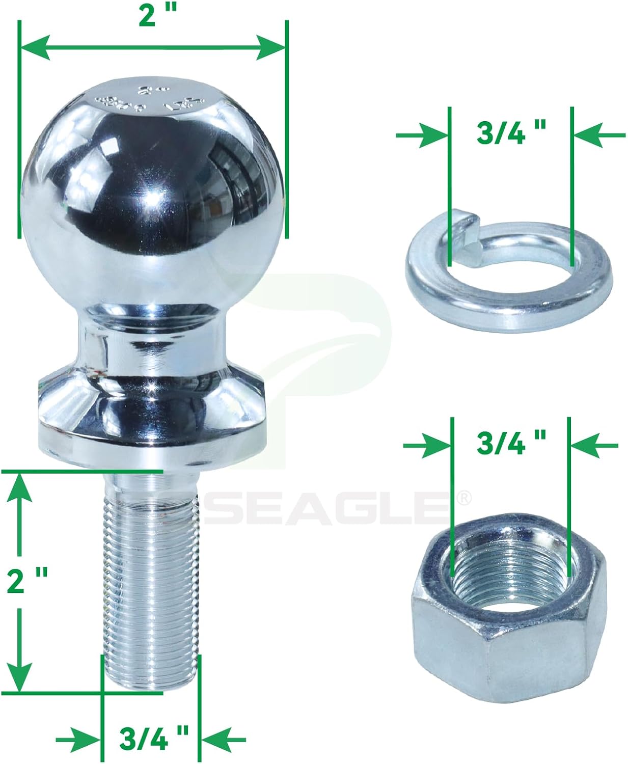 [Upgraded] Lawn Mower Trailer Towing Hitch, 2 Inch Diameter | Include Chrome Trailer Hitch Ball, 3,500 lbs, 3/4 x 2-Inch Shank for John Deere Cub Cadet Husqvarna Mowers