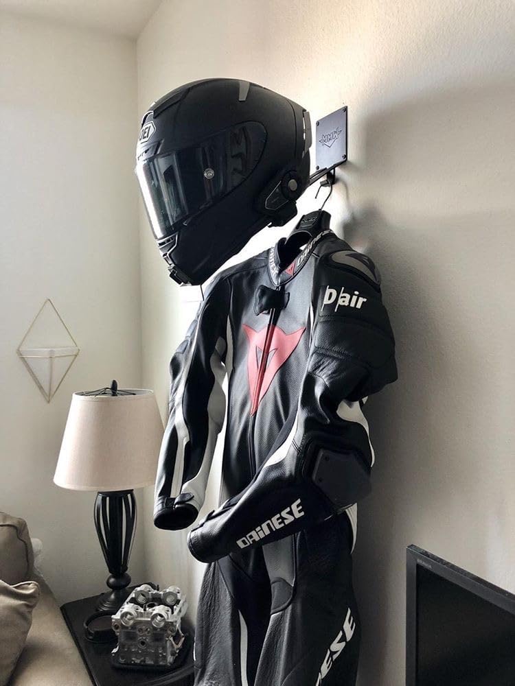 Motorcycle Helmet Holder - Helmet Wall Mount - Dirtbike Rack Hanger Display Stand Hook - SportBike Bicycle Racing Gear Storage Garage Organizer - Made in USA