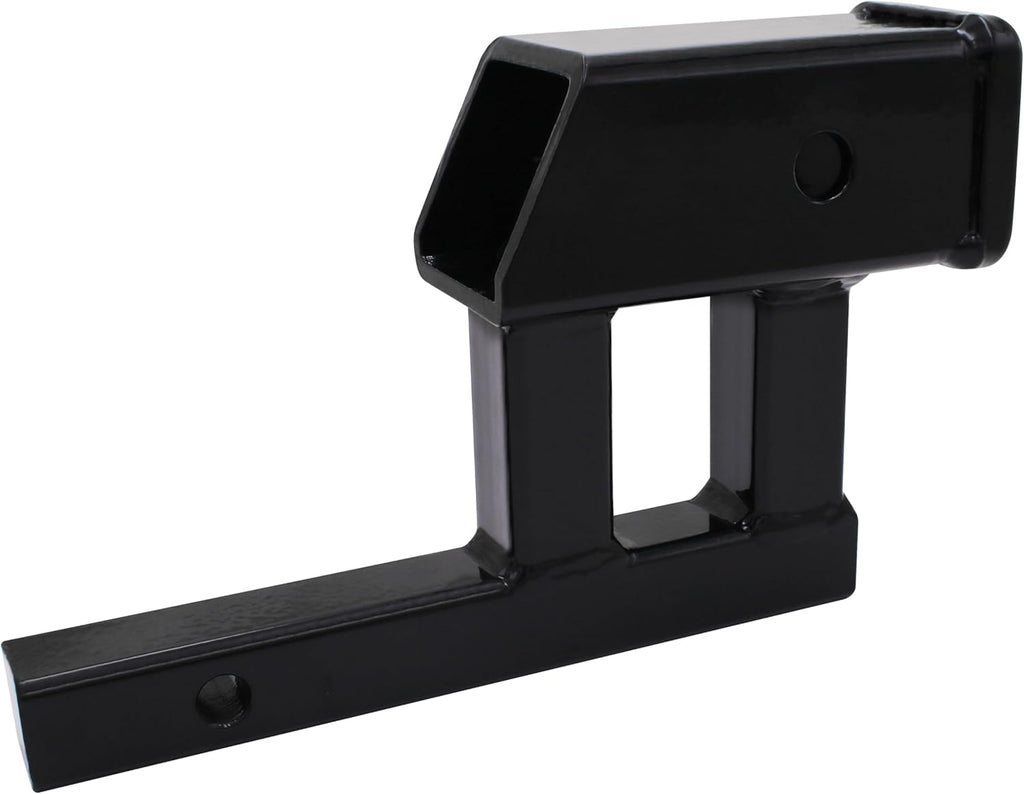 1-1/4” to 2” Hitch Adapter with 5” Rise & Drop, Heavy Duty Trailer Hitch Receiver Adapter, Steel Hitch Extender Converter for Bike Rack Cargo Carrier, Black Powder Coated