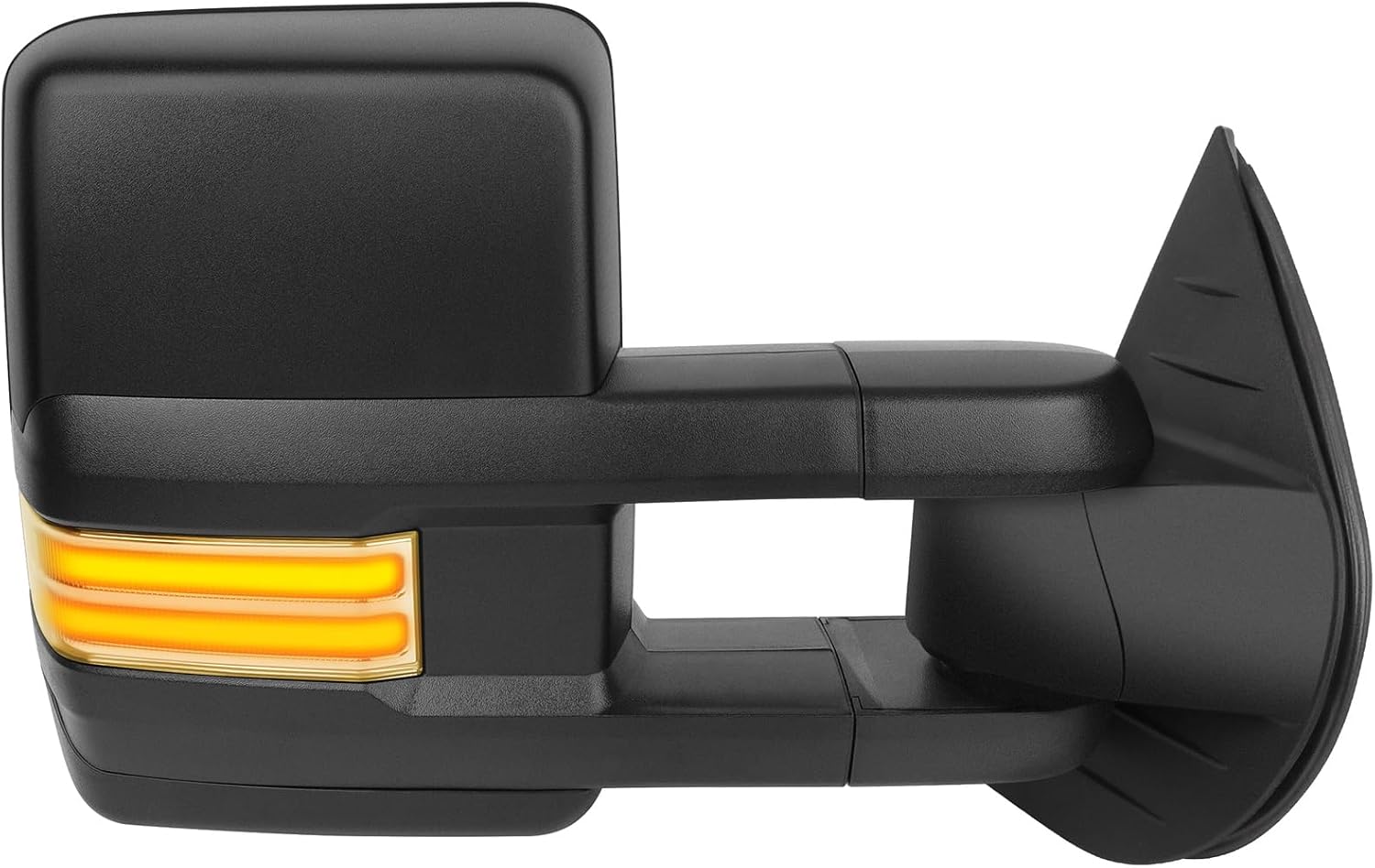 Tow Mirrors Pair suitable for 2007-2014 For Chevy Silverado For GMC Sierra 1500/2500 HD/3500 with Power Adjusted Heated LED Turn Signal Running Width Light BlackTowing Mirrors