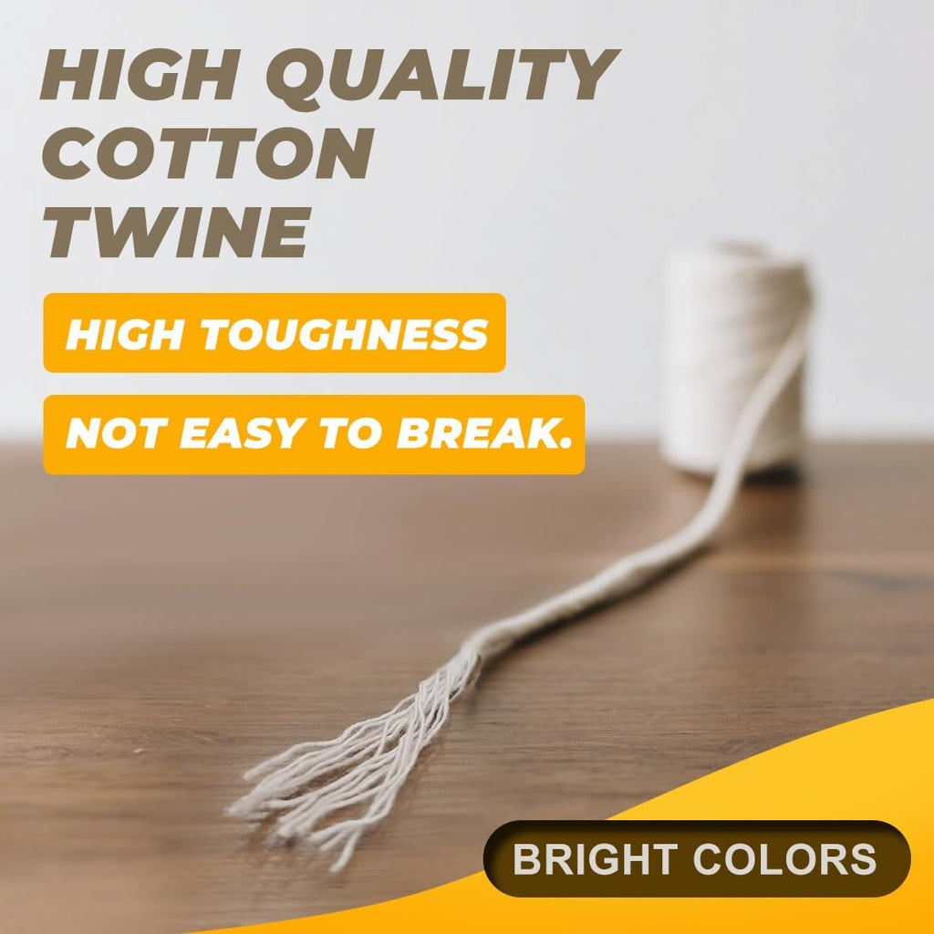 1,200ft (600ft x 2Rolls) Butchers Twine 2mm Cotton String for Cooking Kitchen Meat Turkey Sausage Roasting Baking Gift Wrapping DIY Crafts Crocheting Knitting