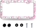 Pink Butterfly License Plate Frame Funny Animal License Plate Frames Stainless by BRAGHRTED