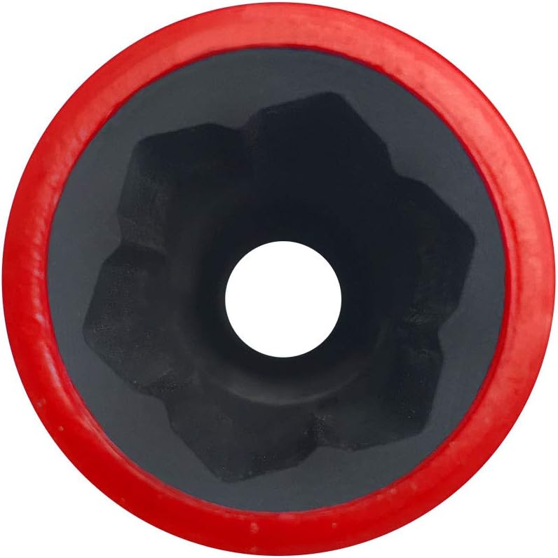 Lug Nut Socket, Flower Design, Manufacturer Part Number: 4218, Red & Black Wheel Lug Nuts Socket