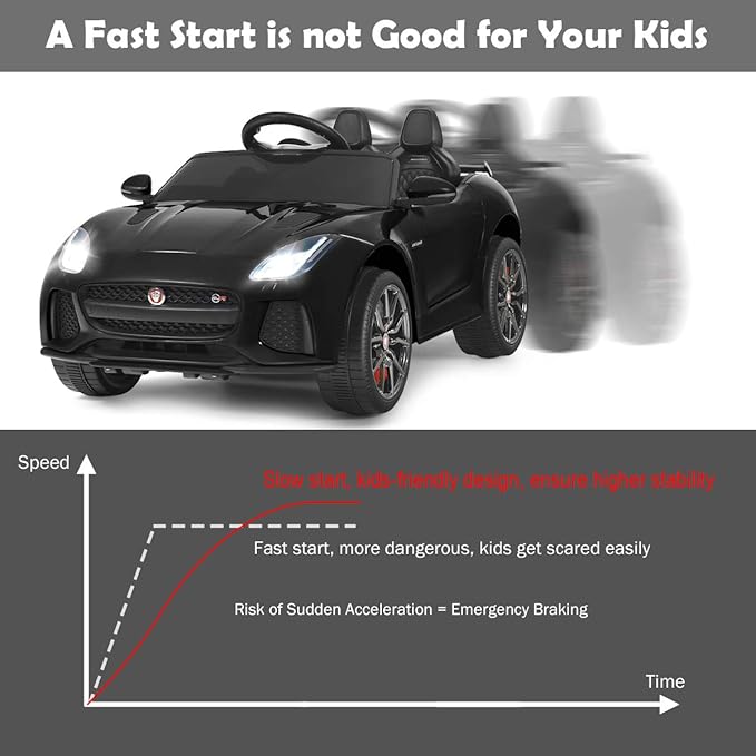 Costzon Ride on Car, 12V Licensed Jaguar F-Type SVR Battery Powered Kids' - Image 4