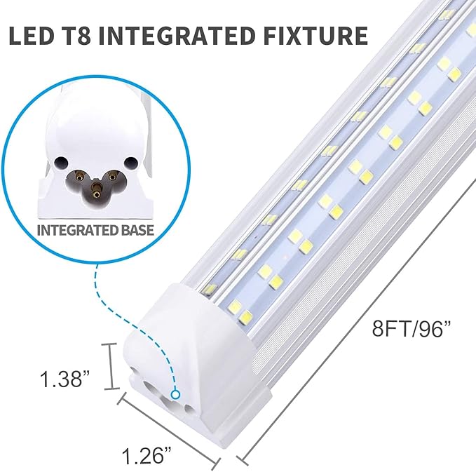 T8 LED Light Tube, 4FT 60W, 6500K Cool White Clear Cover, 4FT Tube Light - Image 2