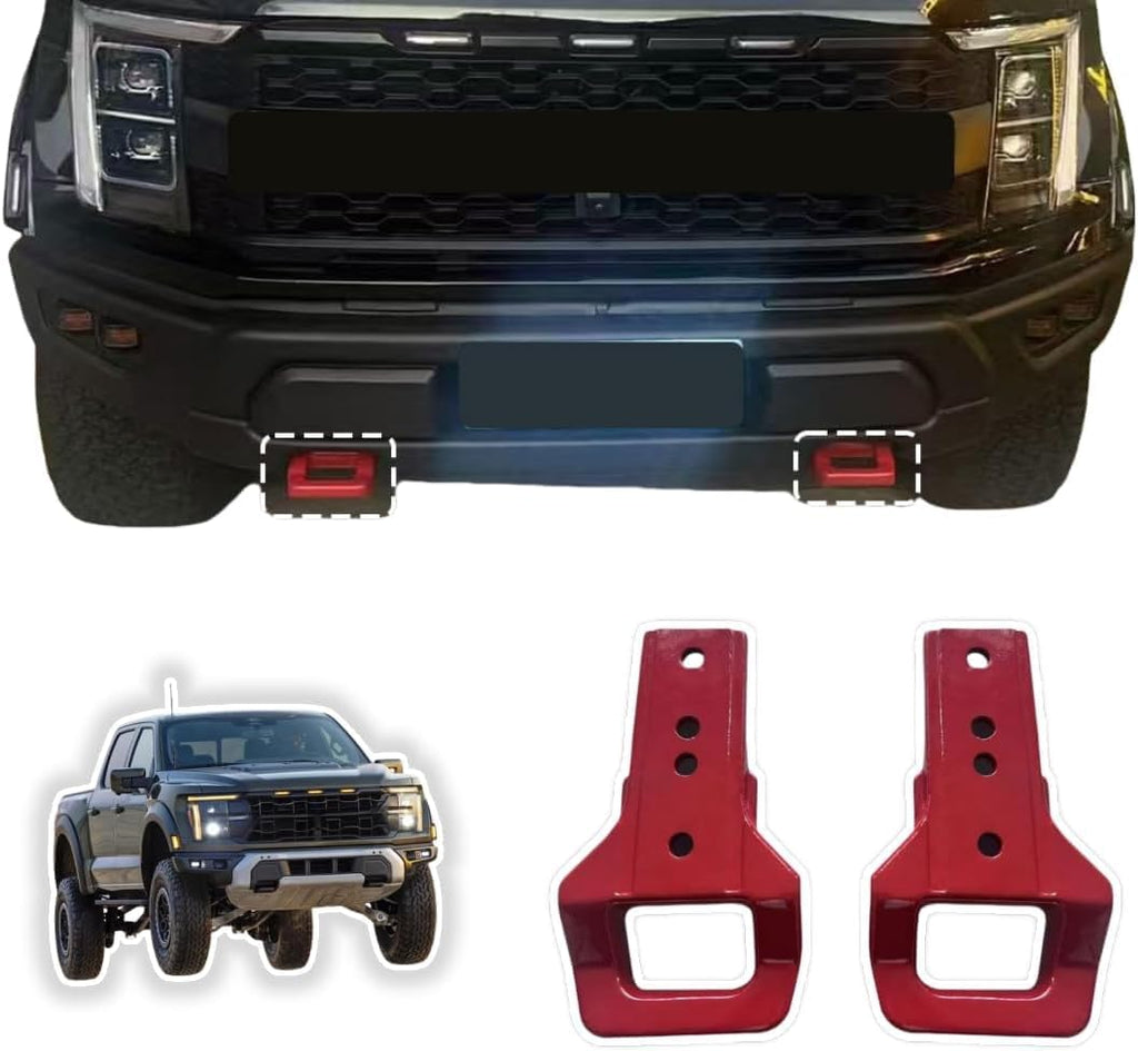 Tow Hooks Front Lower Bumper Trailer for Ford F150 and Raptor | 2015-2024 Fitment, Front Bumper Mount, Trailer Towing, Lower Bumper Design