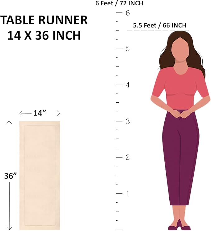 Solino Home Linen Hemstitch Table Runner 36 Inches - 100% Pure Linen Cinnamon...