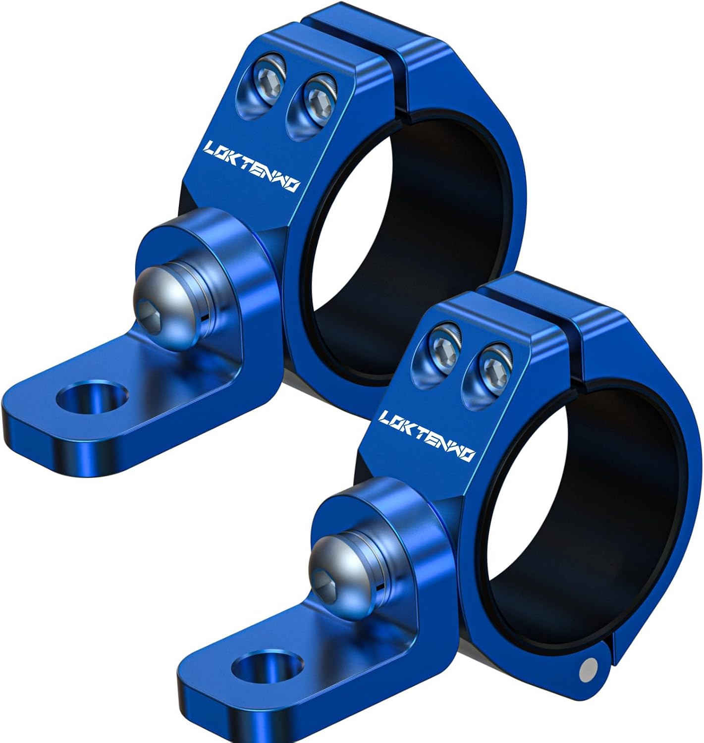 LOKTENWO 2 PCS Thicken Whip Light Mount CNC Aluminum Light Bar Mounts for Off-Road, 360°Adjustable UTV Whip Flag Mounting Roll Bar Clamp Fit 1.5''/1.75''/1.85''/2''/2.1'' Roll Cage