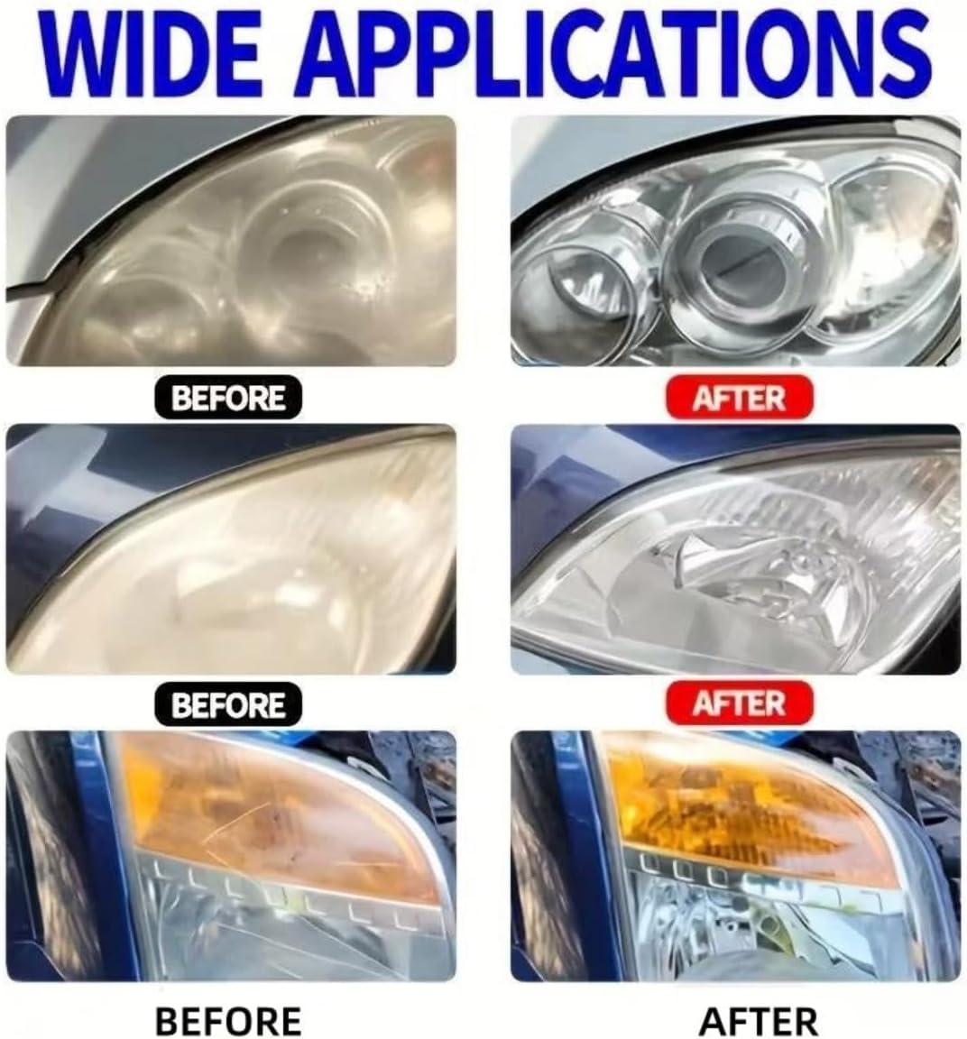 Spray Headlight Restoration Kit for Cars, Headlight Cleaner & Restorer with Microfiber Towel, Removes Yellowing & Oxidation, No Sanding or Tools Required, Fast Clear Headlight Repair (1Pcs)