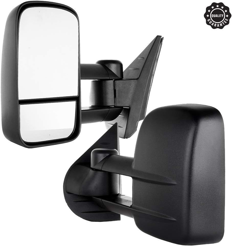 A Pair Towing Mirrors Fits 2008-2013 for Chevy Silverado for GMC Sierra 1500/2500 HD/3500, Manual Adjusted View Mirror