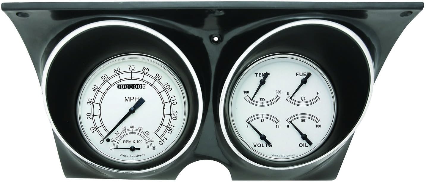 Classic Instruments CAM67WH White Hot Direct Fit Gauge Set Compatible with 1967 Camaro