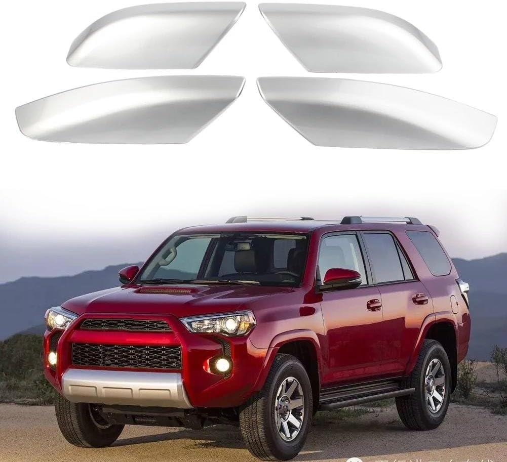 Rooftop Cargo Carrier 4Pcs Silver Car Roof Rack Bar Rail End Protection Cover Shell for Toyota for 4Runner for N210 2003-2006 2007 2008 2009 Roof Racks Boxes
