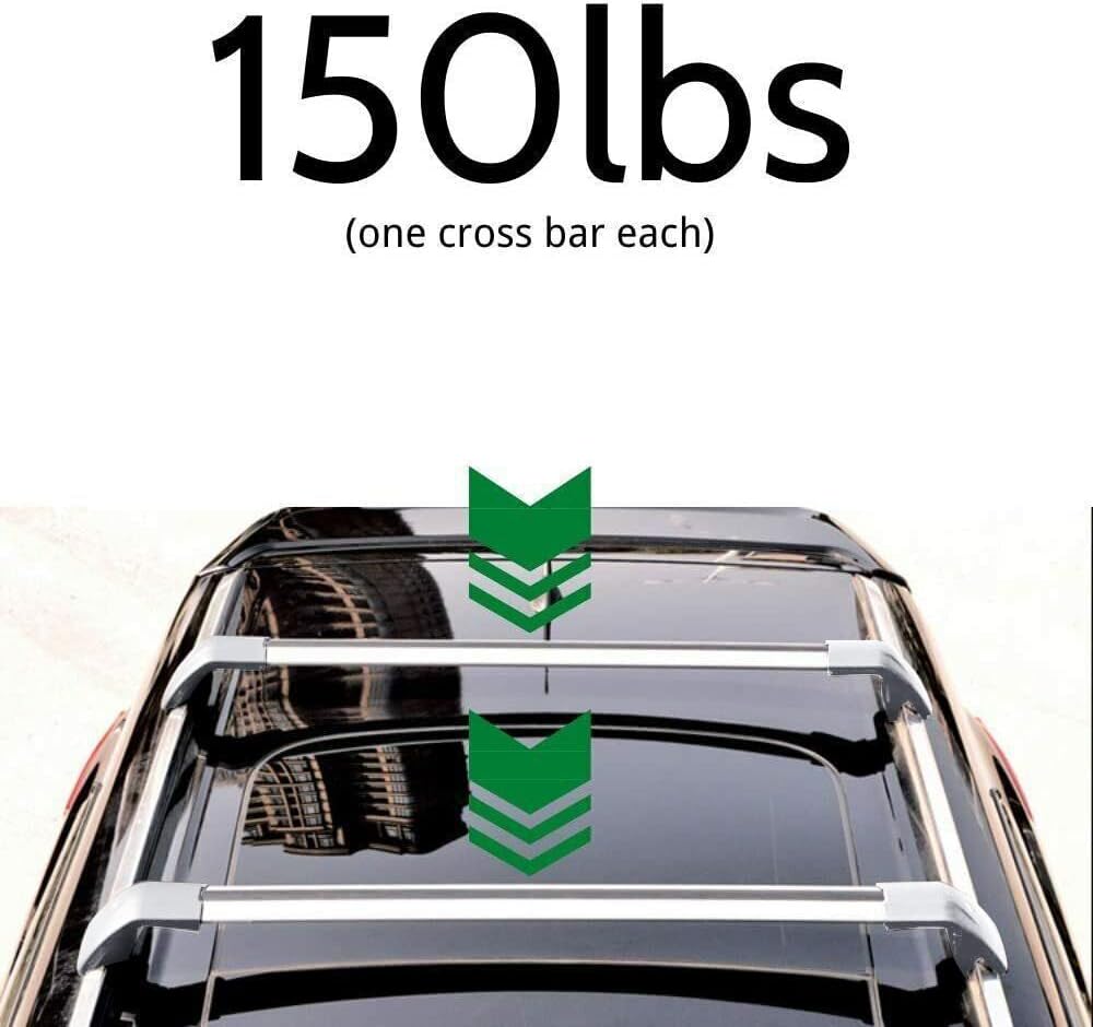 2Pcs Roof Bars Fit for Hyundai Santa Fe Sport 2013-2018 Aluminum Alloy Side Bars Cross Rails Roof Rack Luggage Carrier(SYB)