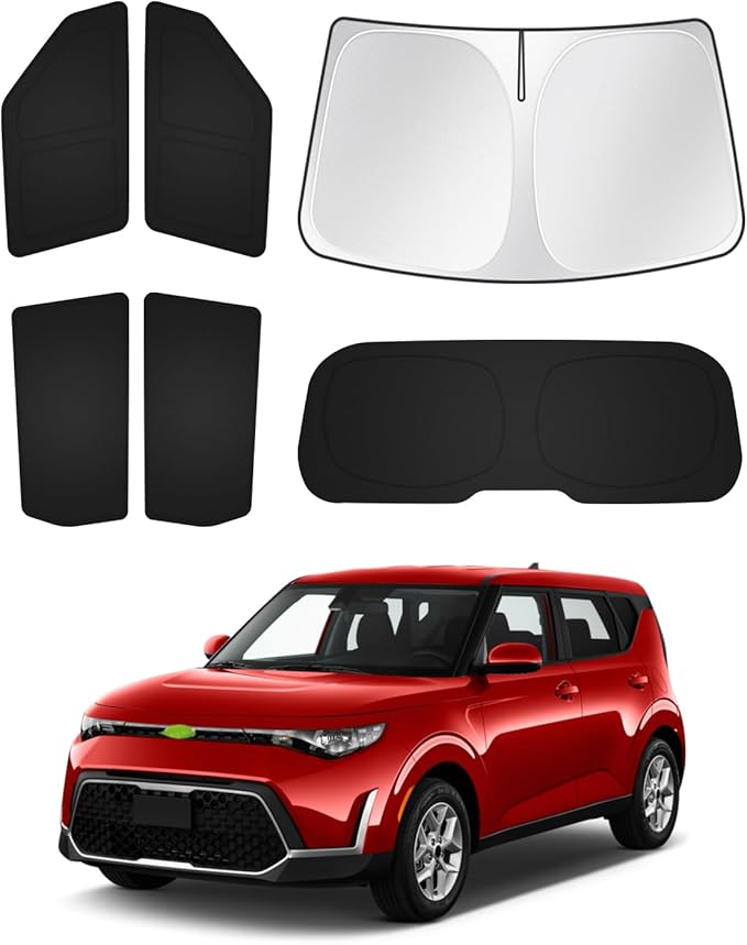 Sunshades for Kia Soul 2020-2025 2026 Accessories Windshield Sun Shade Side by Canvcle