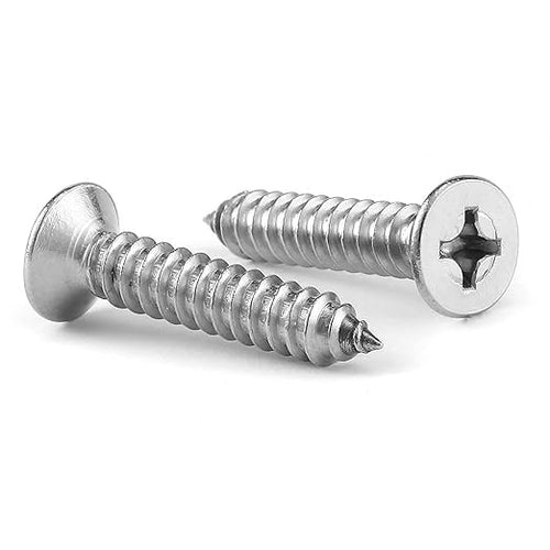 #8 x 3/4" Wood Screw 100Pcs 18-8 Stainless Steel Screws Flat Head Phillips Fast by SGTZH