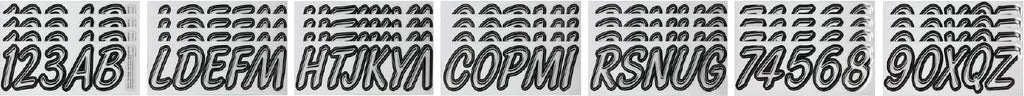 Hardline Products USA Series 400 Boat Registration Kit - 3 Inch Silver/Black Lettering & Numbers - UV Resistant Marine Vinyl Decals for Boats, Jet Skis & PWCs - US Coast Guard Compliant - Complete Set