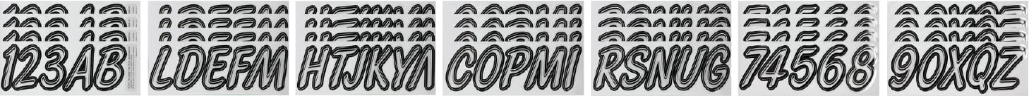 Hardline Products USA Series 400 Boat Registration Kit - 3 Inch Silver/Black Lettering & Numbers - UV Resistant Marine Vinyl Decals for Boats, Jet Skis & PWCs - US Coast Guard Compliant - Complete Set