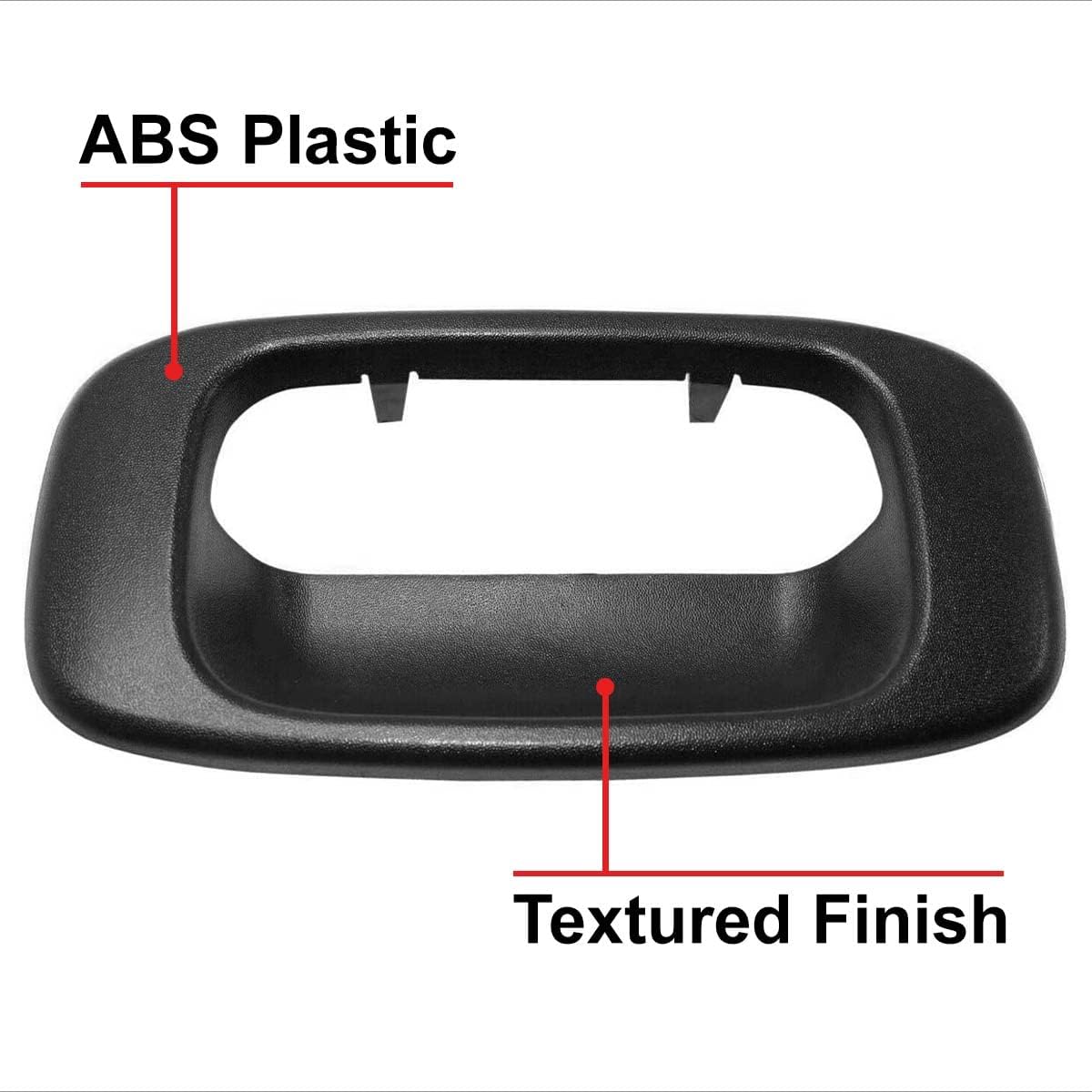Parts N Go 1999-2007 Silverado Sierra 1500 2500 3500 Tailgate Handle Trim Bezel Cover Replacement Black Textured Plastic Rear Exterior - GM1916102, 15228539