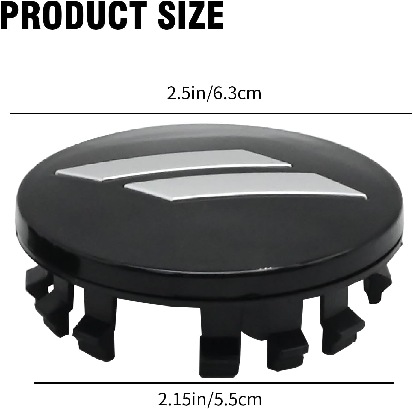 MDEOOSKY 4Pcs 6CZ27DX8AA 63mm 2.5" Wheel Center Cap Covers, Replacement for Dodge Challenger, Charger, Durango Replace 6CZ27RM8AA (Black)