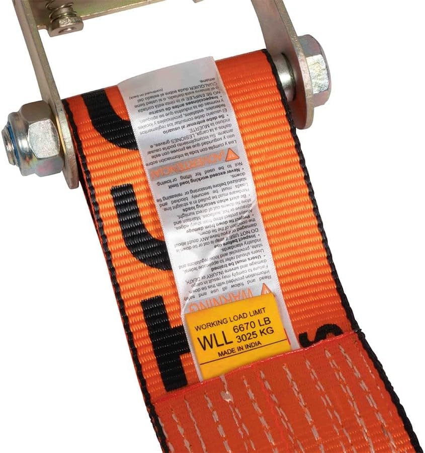 Mytee Products (4 Pack) 4" x30' Heavy Duty Ratchet Straps w/Flat Hook - 6,667 lbs WLL High Abrasion Trailer Tie Down Ratchet Straps - Orange