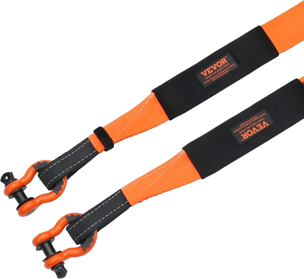 VEVOR Heavy Duty Tow Strap Recovery Kit 3" x 20 ft (MBS-36,000 lbs) Tree Saver Winch Strap, Triple Reinforced Loop & Protective Sleeves & Storage Bag, 3/4" D-Ring Shackles, for Truck Jeep SUV ATV