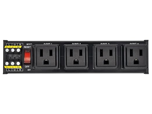 DIN Rail Mount AC 120V NEMA 5-15R 4 Receptacles Outlet Power Strip Module by OONO