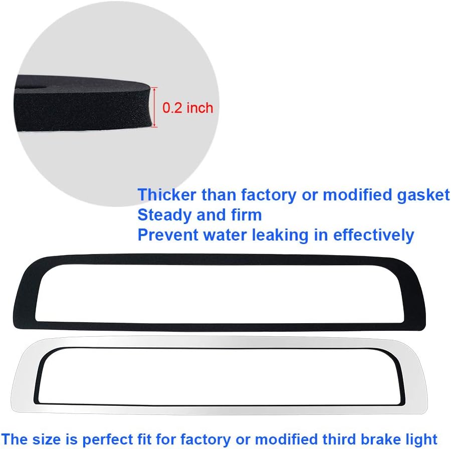 3rd Third Brake Light Seal Gasket Compatible with Chevy Silverado GMC Sierra 1500 2500 3500 2014 2015 2016 2017 2018 Rear Cab High Mount Stop Lamp