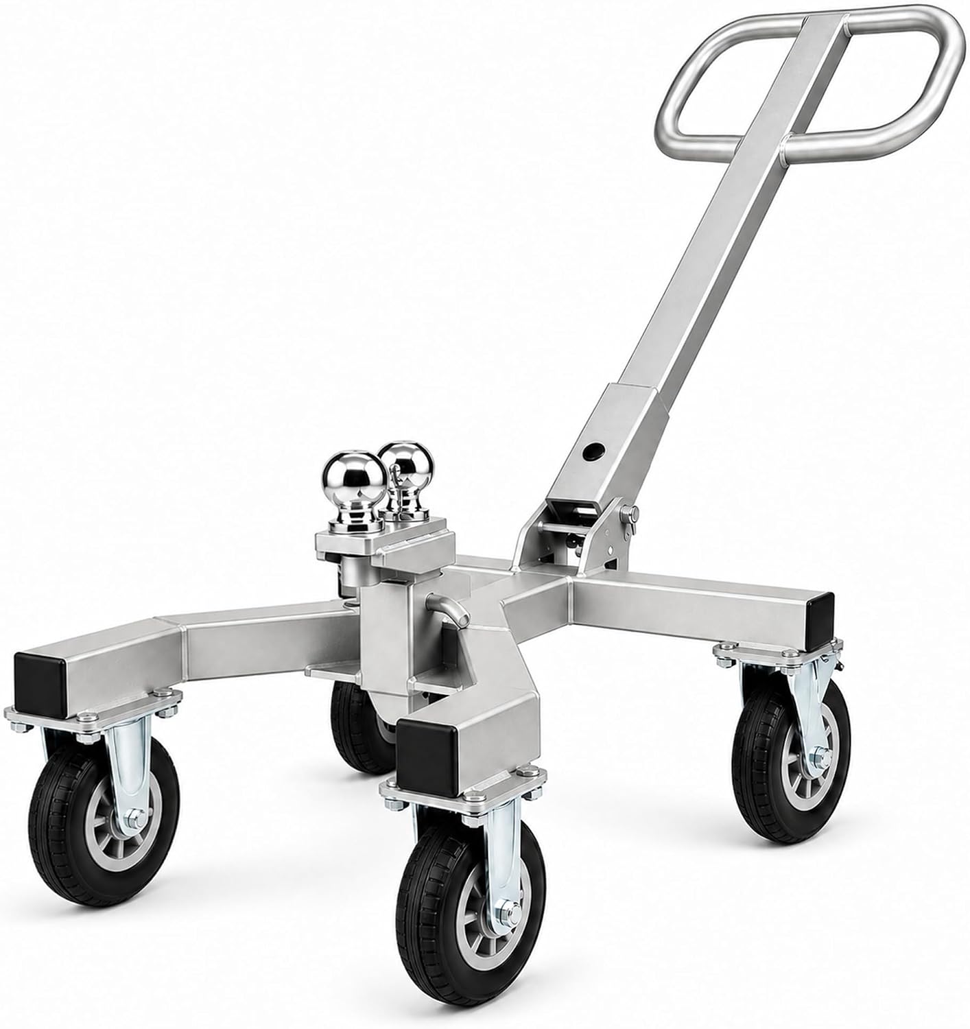 Heavy Duty Trailer Dolly, 20,000 lbs Load Capacity, 4500Lbs Tongue Weight Capacity Trailer Dolly with 2-5/16'' & 2''Hitch Balls, 9" Swivel Wheel with Brake, Manual Trailer Mover for RV, Boat