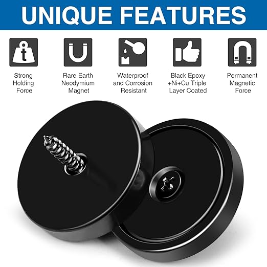 LOVIMAG 100 Pack Strong Neodymium Magnets, 110 LBS Black, - Image 4