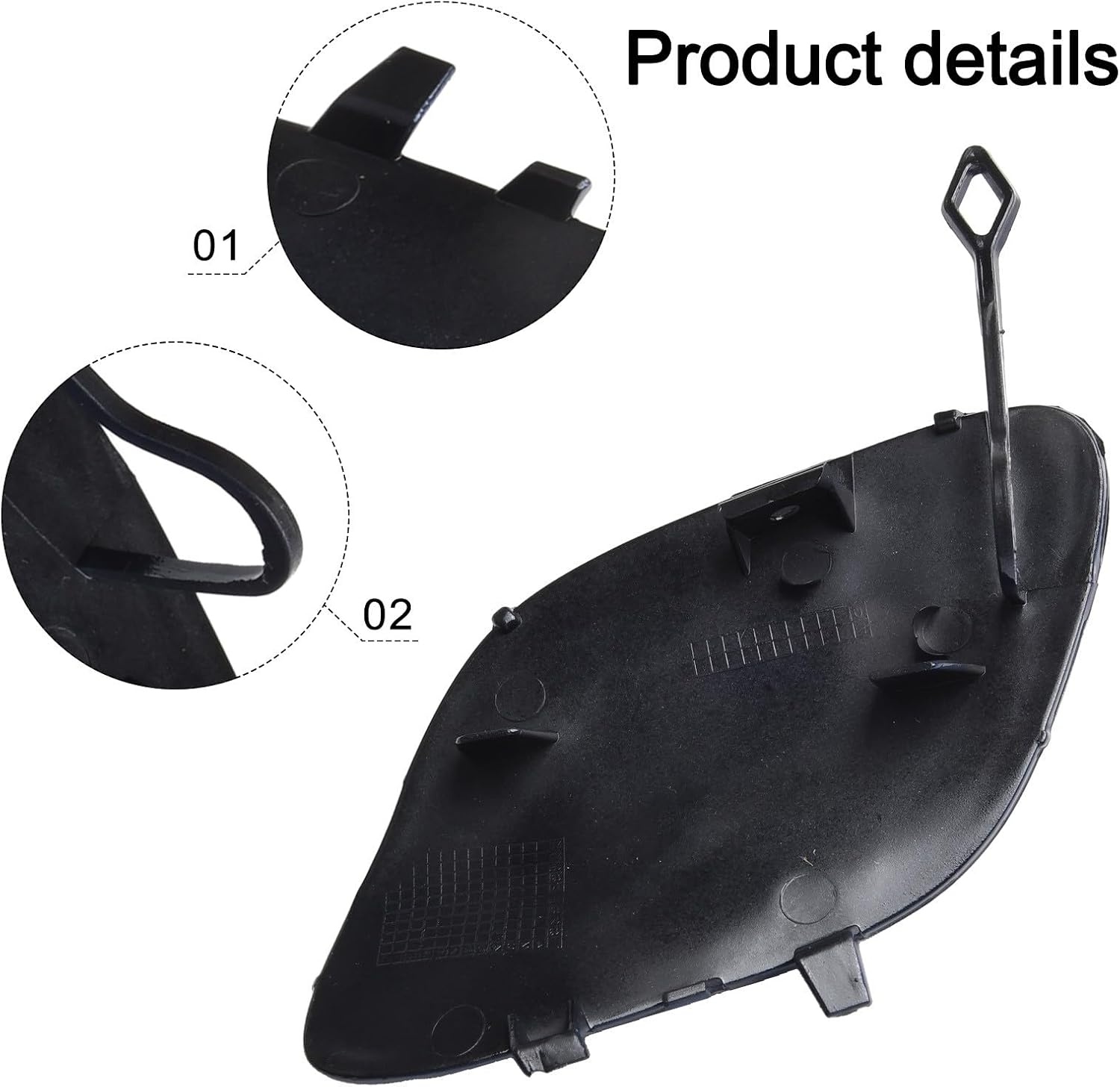 Front Bumper Tow Hook Cover Cap ABS for Compatible with for MERCEDES for BENZ W205 C300 C400 for AMG 2015-2018, OEM Replacement 2058850724, for weather-resistant Exterior Trim Accessory(black)
