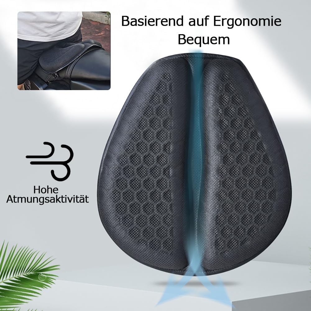 Motorcycle Seat Cushion Gel Pad Foldable Soft Seats with Pressure Relief Pads for Motorcycles Breathable and Shock for Long Rides Seat Cushion Motorcycle Accessories