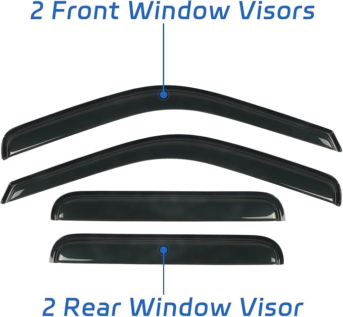 4 PCS Rain Guards Fit for 1999-2016 Ford F250 F350 F450 F550 SuperCrew Super - Image 6