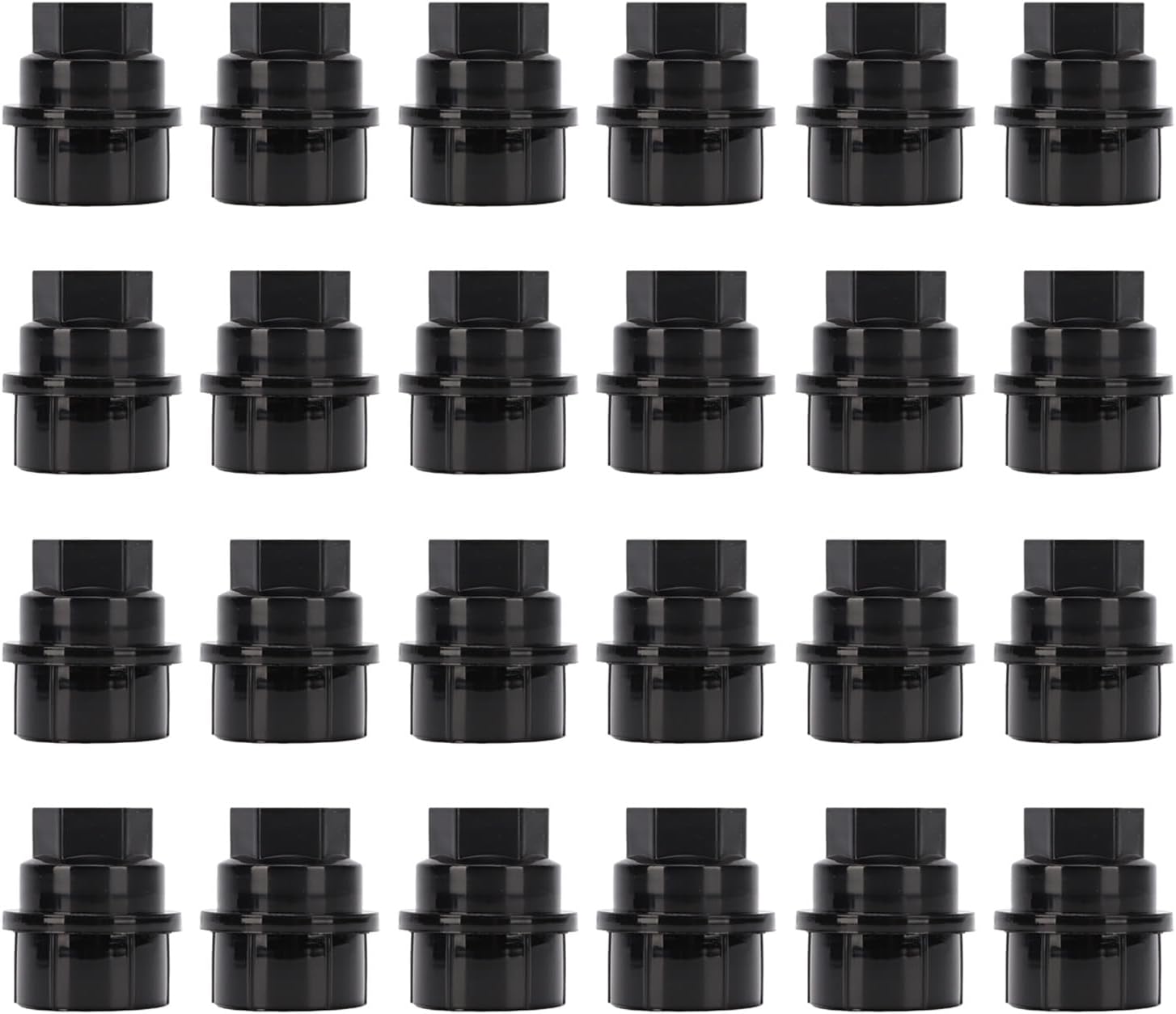 24pcs Wheel Lug Nut Covers, Replacement for 1500 2500 3500, Lug Nut Caps for Chevy CK Series Pickup, Black Plastic Hub Covers 15646250
