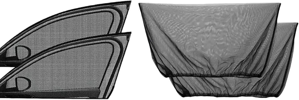 2PCS Car Window Coverings, Elastic Mesh Front Rear Side Sun Shades for UV Protection & Heat Reduction