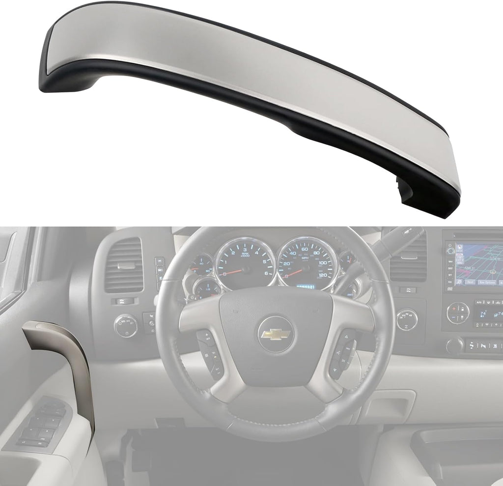 Interior Door Pull Handle Armrest Inside Grab Handle Front Left Driver Side Ebony Compatible with 2010-2014 Chevrolet Chevy Silverado GMC Sierra Replaces 25932417