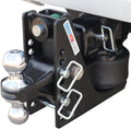 Shocker Max Black Air Ride Hitch with Chrome Combo 2" & 2-5/16" Balls, Fits 2" Hitch - 14,000 lbs