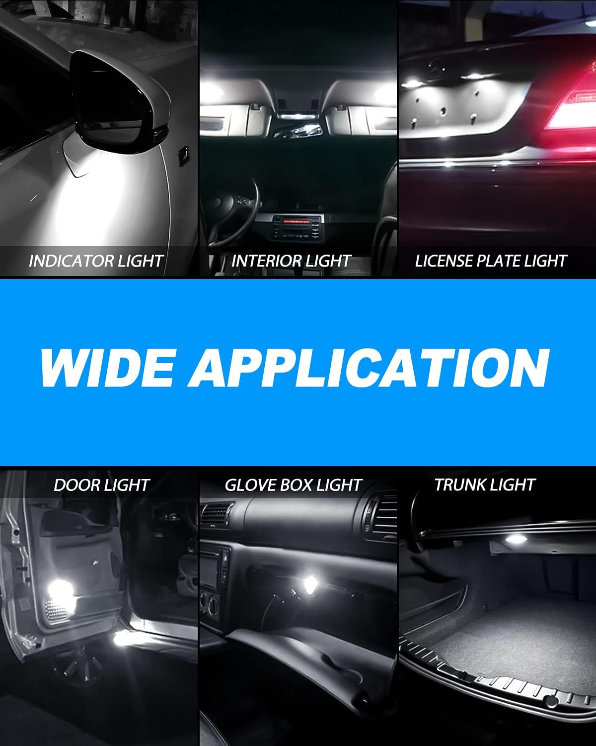 Yorkim DE3022 LED Bulb Super Bright DE3175 Festoon Bulbs White, Error Free Canbus 6-SMD 5730 Chipsets, DE3021 Interior Car Lights 31mm LED Bulbs for dome map light - Pack of 4