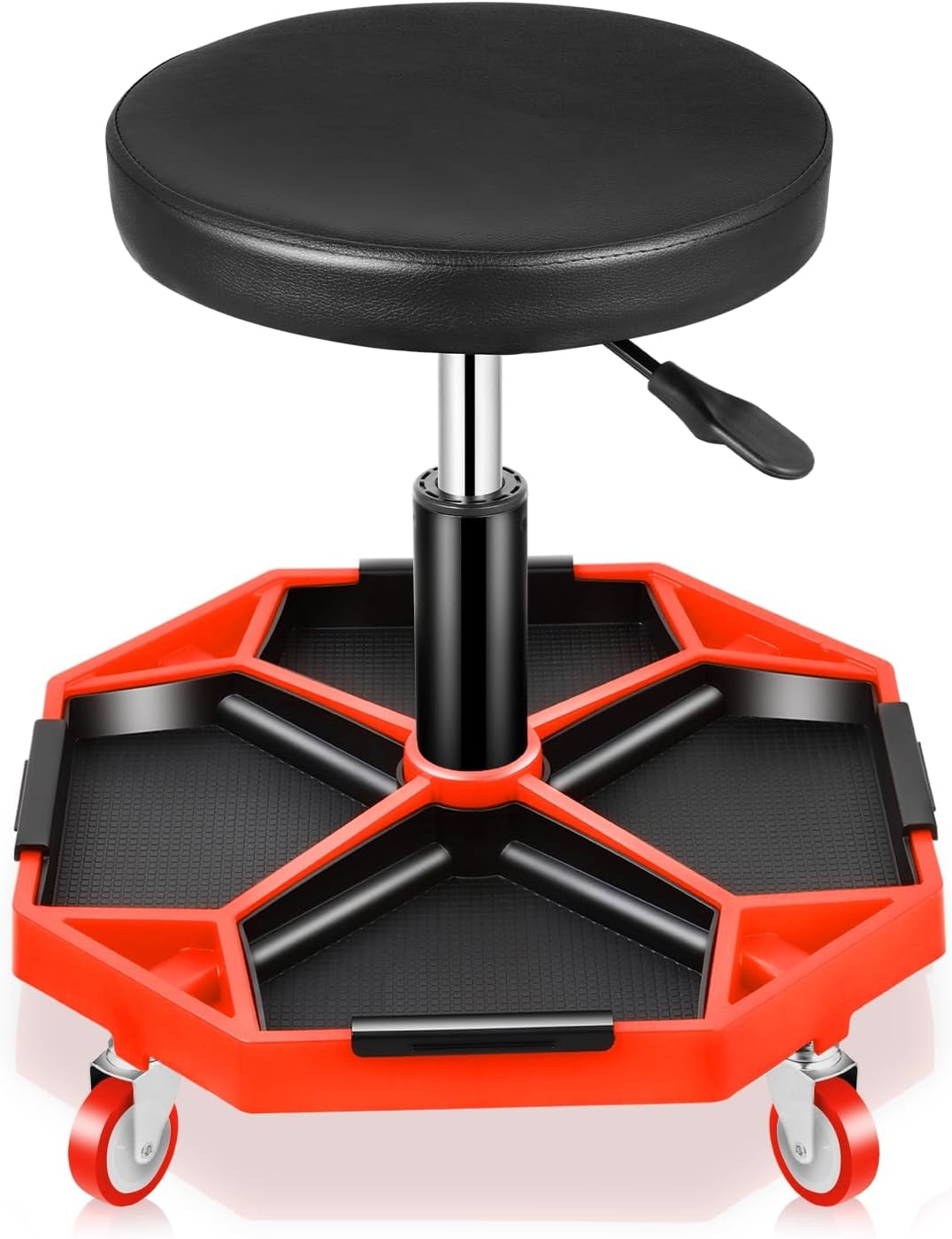 Auto Dynasty Mechanic Stool, Adjustable Rolling Pneumatic Creeper Garage Shop