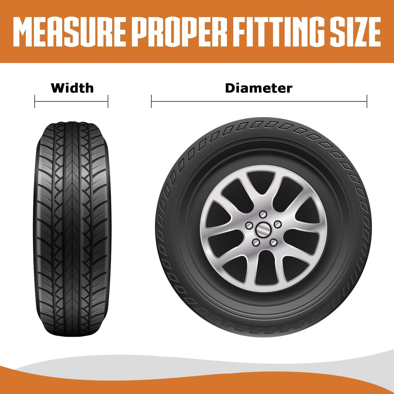 Leader Accessories Tire Covers (4 Pack) - Heavy Duty Waterproof Wheel Protectors for Truck, SUV, Jeep, Camper,Trailer, RV - Universal Fits 26.75-29 Inches Diameter, Gray