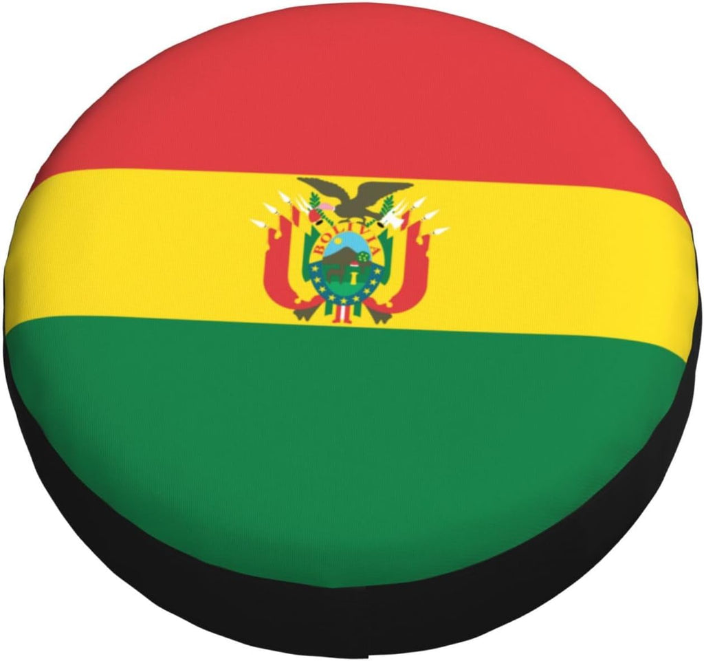 Flag of Bolivia Print Universal Spare Tire Cover for RV, Jeep | Wheel Protector Fits Rv, Trailer, Jeep, Shield Tires From Sun, Dirt And Rain For Outdoor Storage