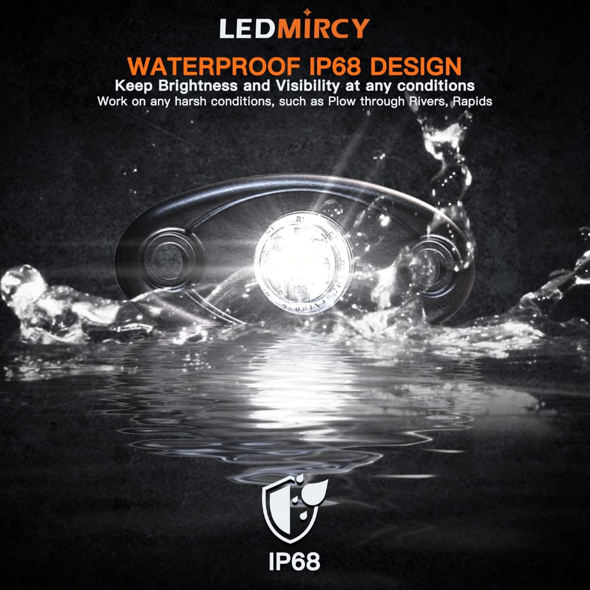 LEDMIRCY Pure White Rock Lights 6PCS R1 Super Bright LED Rock Lights White for Off Road Trucks ATV UTV SUV Underglow Neon Light Underbody Trail TRAI Rig Light High Power Waterproof Shockproof