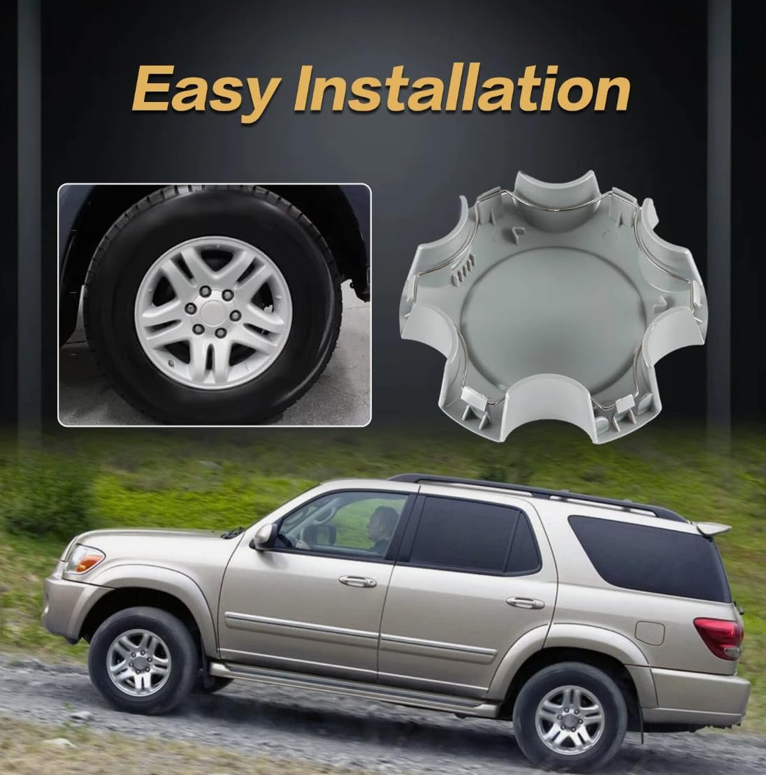 4PCS 140mm 5.5 Inch Silver Blank Car Wheel Hub Center Cap for Sequoia Tundra OEM 2003-2007 42603-420NM-01 69440