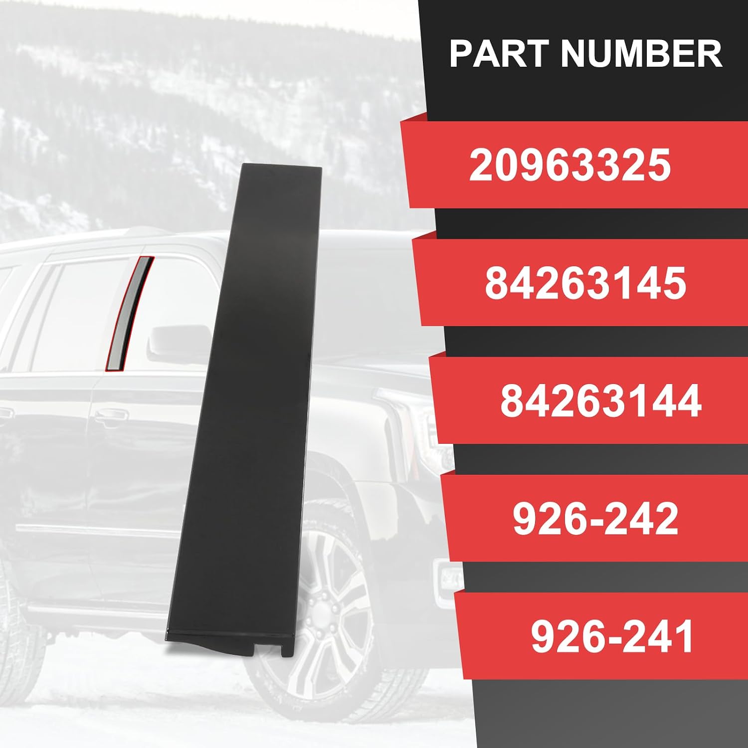 Outer B Pillar Door Window Trim Molding 926-242 Right Replacement for Cadillac Escalade ESV,Chevrolet Suburban,Chevy Tahoe,GMC Yukon XL,4-Door Sport Utility 2015-2020 926-241 (Passenger Side) 1 Pack