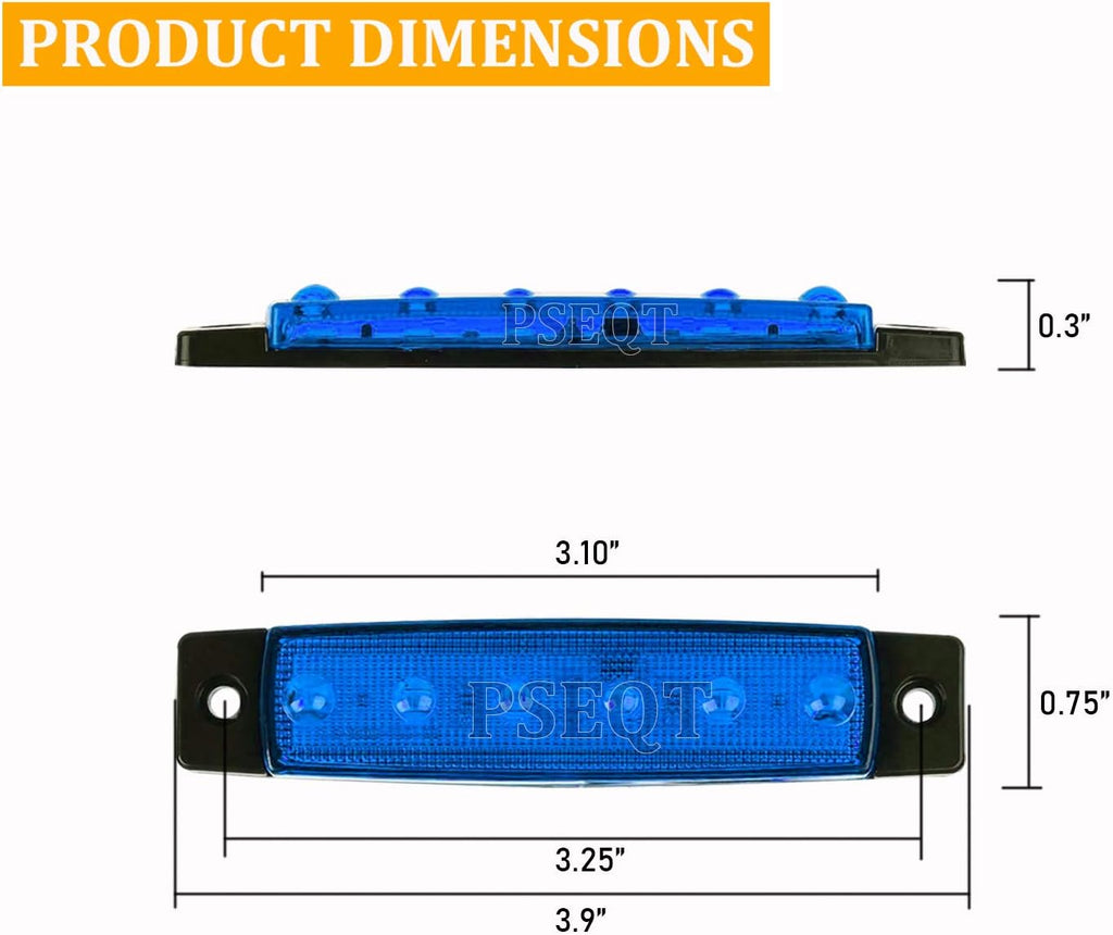PSEQT 10 Pcs LED Rock Strip Lights Car Exterior Underglow Wheel Fender Well Lighting Kits Waterproof for Golf Cart Wrangler Offroad Truck RV UTV ATV Snowmobile (Blue)