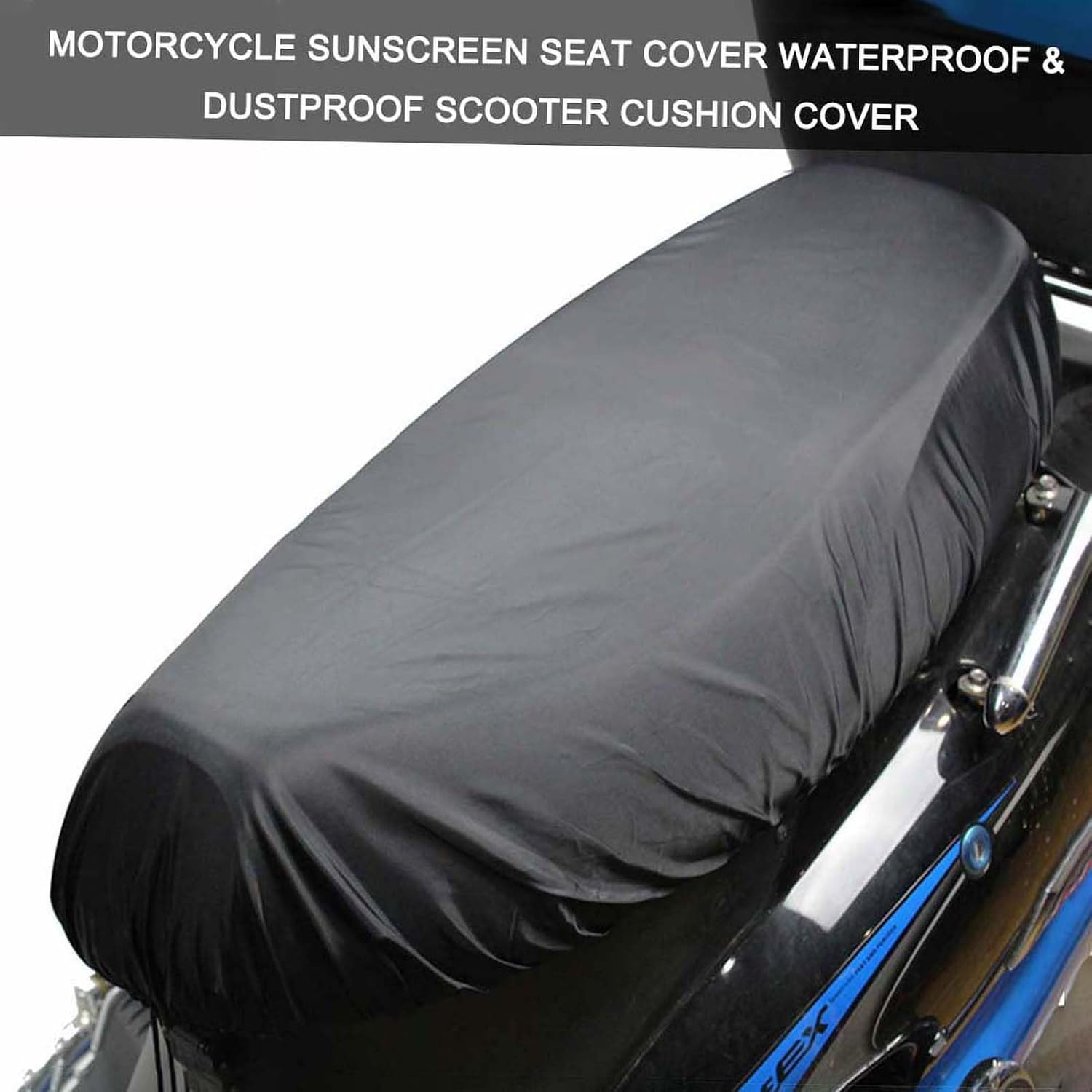 aqxreight Universal 210D Oxford Cloth Motorcycle Sunscreen Seat Cover Cap Water Proof Scooter Cushion Cover Seat Scooter Sun Pad Protector (L)