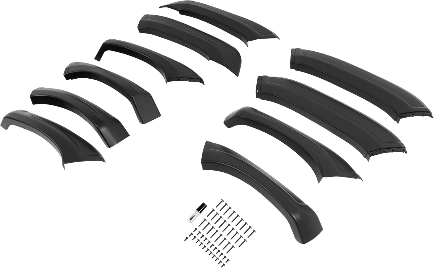 ALMULOO 4Pcs Fender Flares Compatible with 2007-2013 GMC Sierra 1500 2500 HD 3500 HD 6'6" bed Only Wheel Arch Covers Plastic(PP) Textured Black