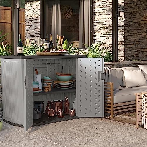 suncast xl outdoor storage cabinet, 130 gal, lockable, view 9