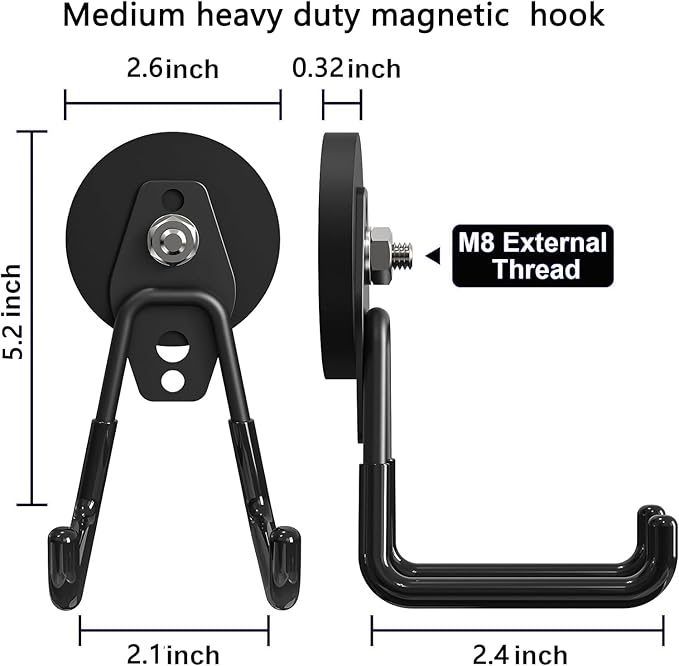 Heavy Duty Storage Magnetic Utility Hooks, Large Garage Magnet Hooks - Image 2
