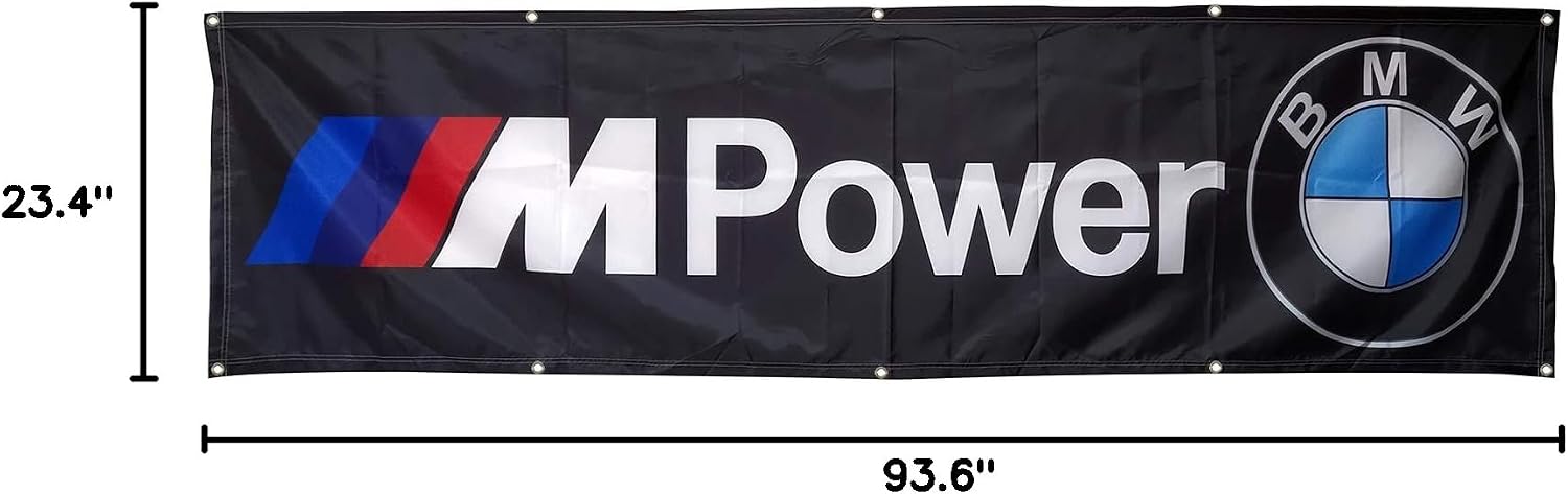BMW Flag M Power Automotive Repair Racing 2x8ft Banner
